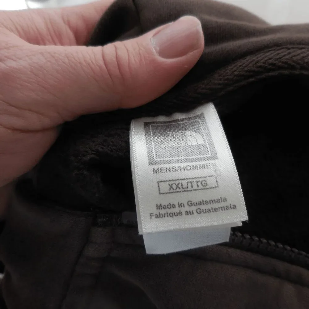 Vintage The North Face 1966 Mens Hoodie 2XL Brown Full Zip Large Logo‎ Flawed